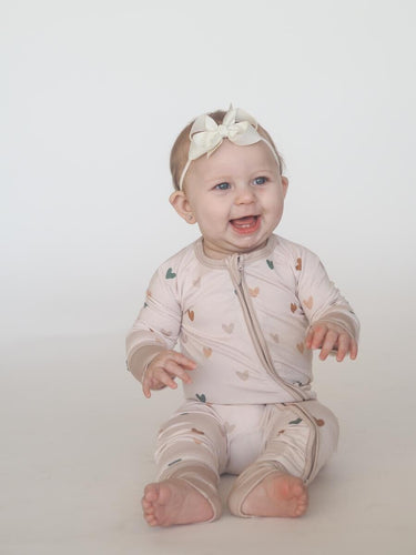 Heart Zip Romper 120 BABY GIRLS APPAREL Toast + Jams 0-3m 