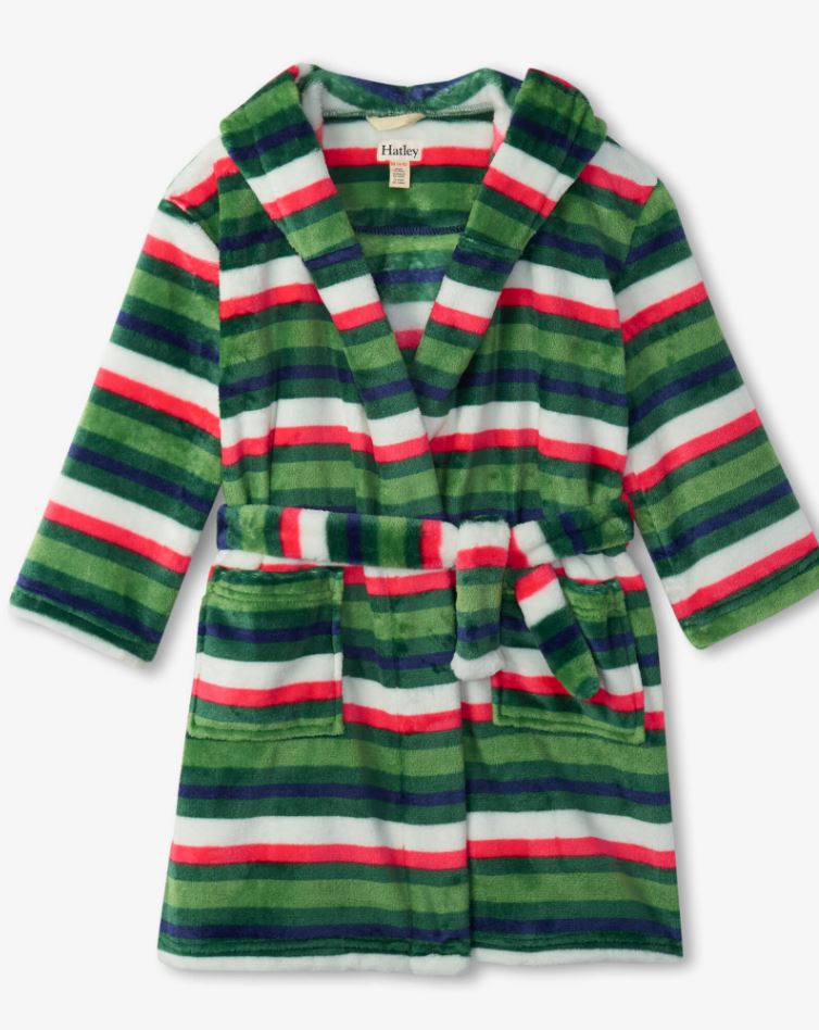 Holiday Stripes Fleece Robe 140 BOYS APPAREL 2-8 Hatley Kids S 