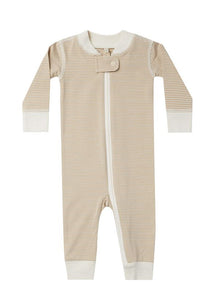 Latte Stripe Romper 130 BABY BOYS/NEUTRAL APPAREL Quincy Mae 0-3m 