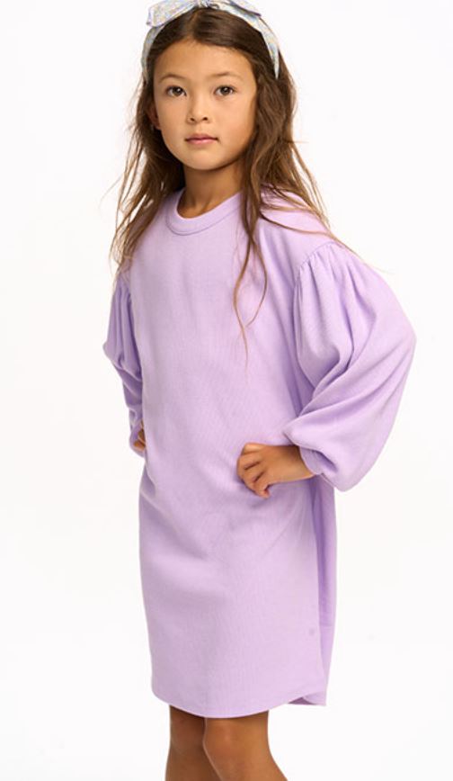 Lavender Rib Long Sleeve Dress 160 GIRLS APPAREL TWEEN 7-16 Chaser 