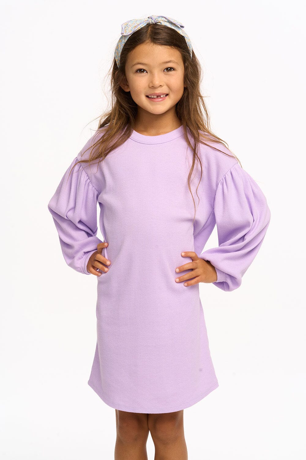 Lavender Rib Long Sleeve Dress 160 GIRLS APPAREL TWEEN 7-16 Chaser 