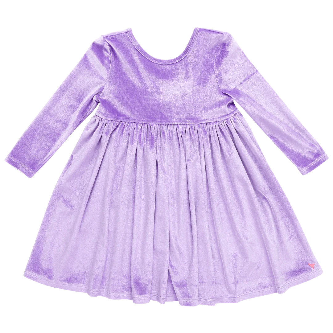 Lavender Velour Steph Dress 150 GIRLS APPAREL 2-8 Pink Chicken 2 