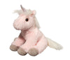 Soft pink unicorn plush with shimmery horn