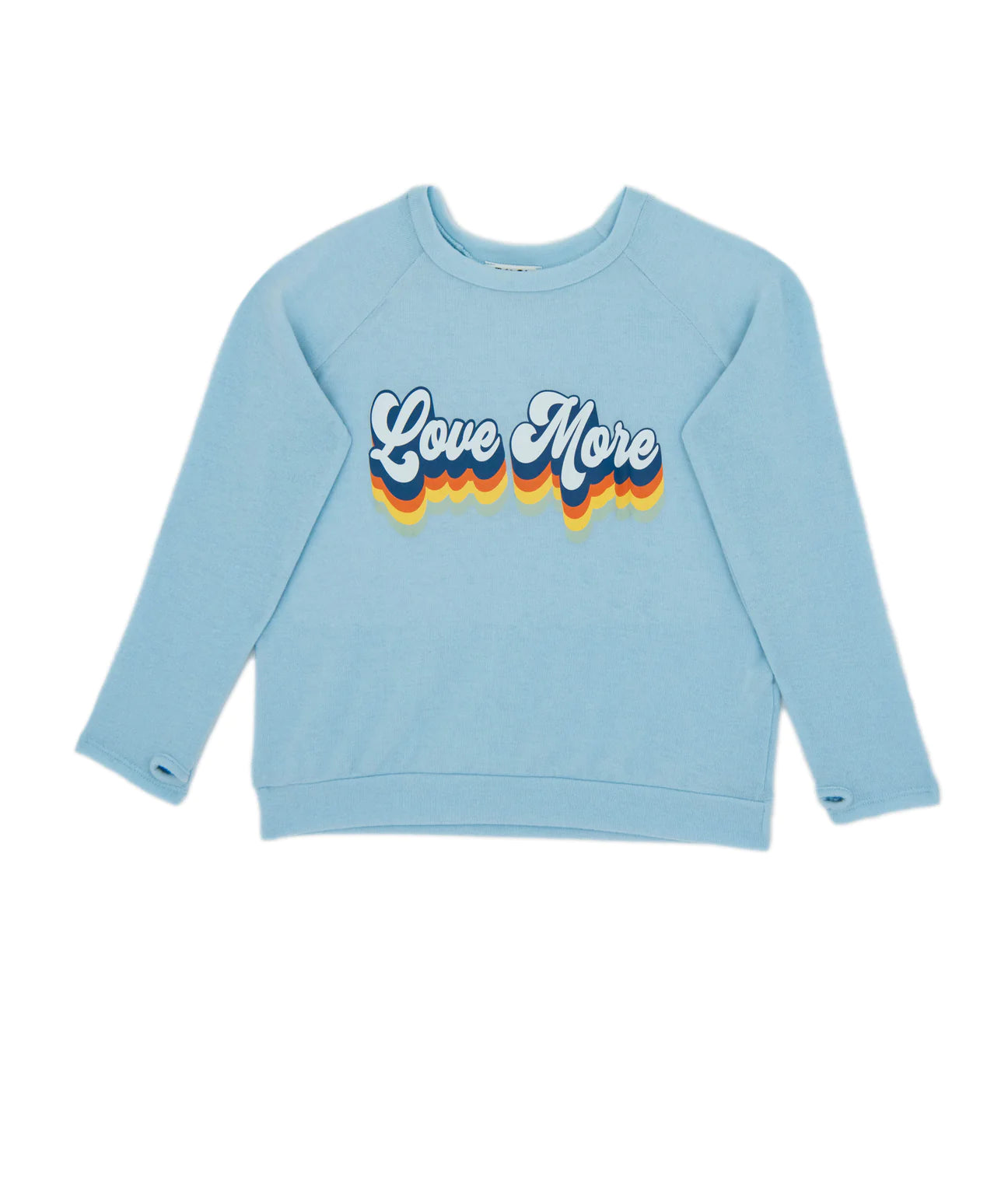 Light Blue Love More Sweatshirt 160 GIRLS APPAREL TWEEN 7-16 Rock Candy 7/8 