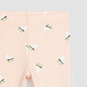 Light Pink Rollerskates Leggings 150 GIRLS APPAREL 2-8 Miles 