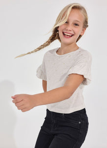 Linen Gold Dot Top 160 GIRLS APPAREL TWEEN 7-16 Mayoral 