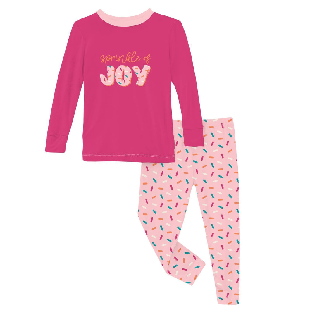 Lotus Sprinkles Pink Pajama Set 150 GIRLS APPAREL 2-8 Kickee Pants 2T 