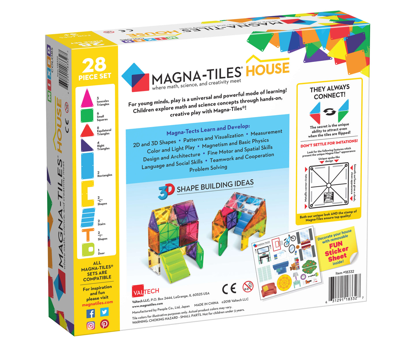 Magna-Tiles® House 28-Piece Set 196 TOYS CHILD Magnatiles 