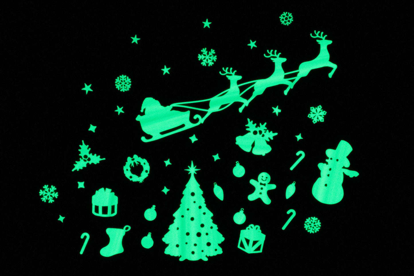 Merry Christmas Glow-In-The-Dark Stickers 192 GIFT CHILD Glo Play 