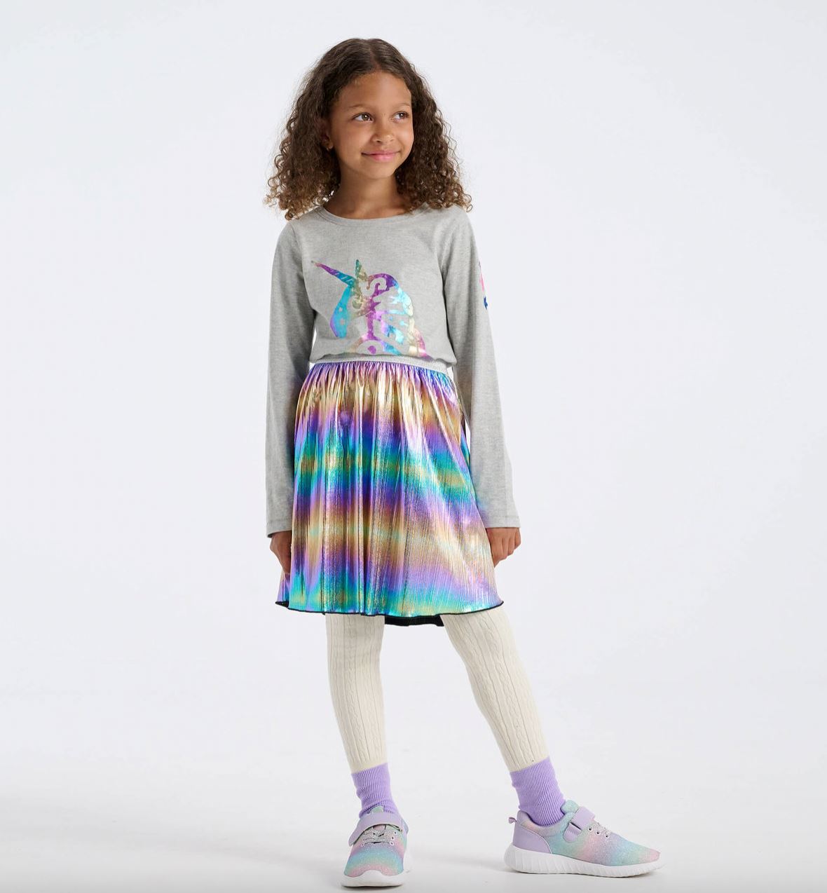 Metallic Rainbow Mid Length Skirt 150 GIRLS APPAREL 2-8 Hatley Kids 