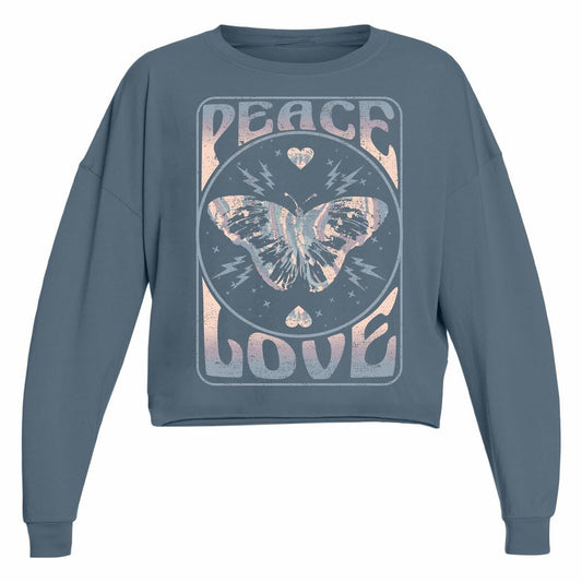 Navy Peace & Love Butterfly Top 160 GIRLS APPAREL TWEEN 7-16 Tiny Whales 7 