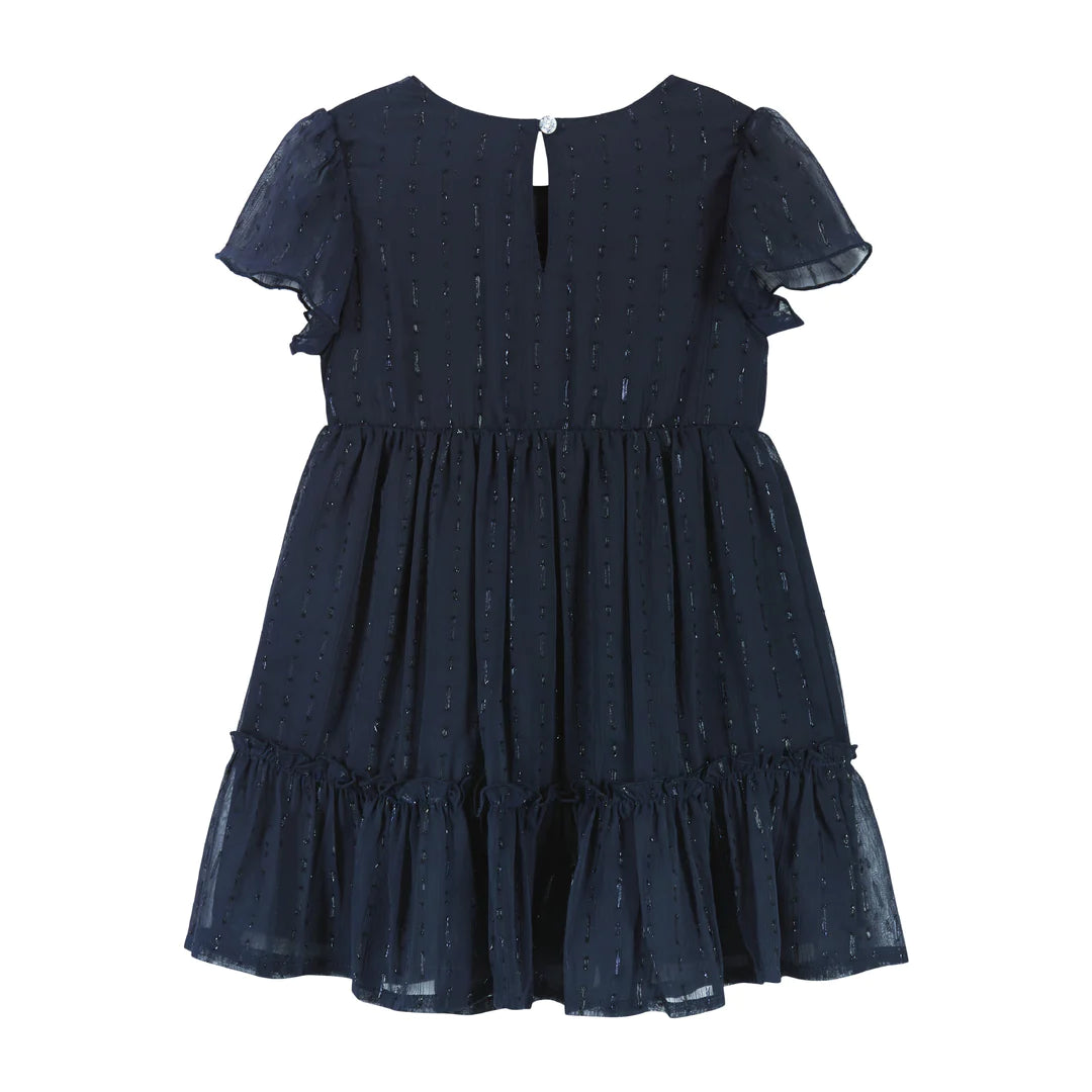 Navy Sparkle Holiday Dress 150 GIRLS APPAREL 2-8 Andy & Evan 
