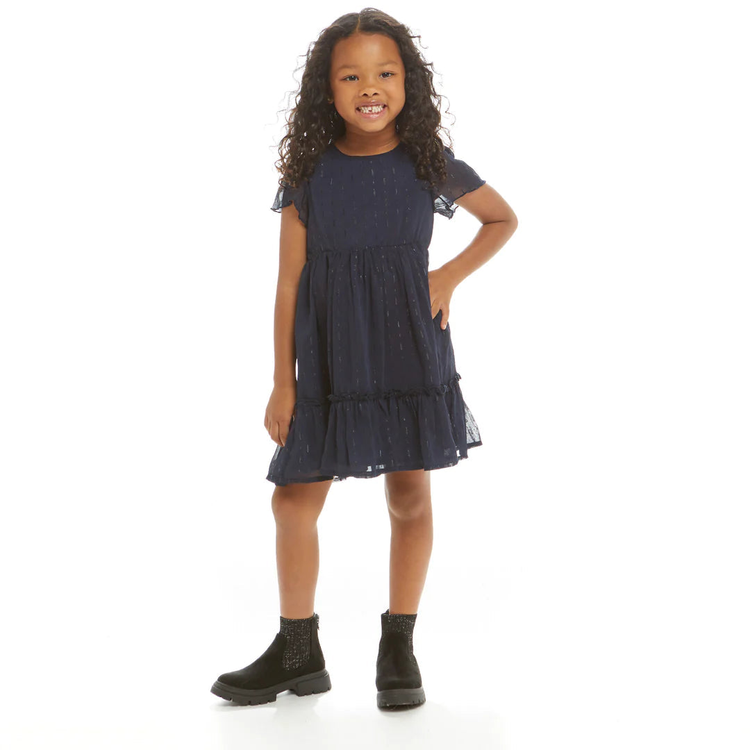 Navy Sparkle Holiday Dress 150 GIRLS APPAREL 2-8 Andy & Evan 