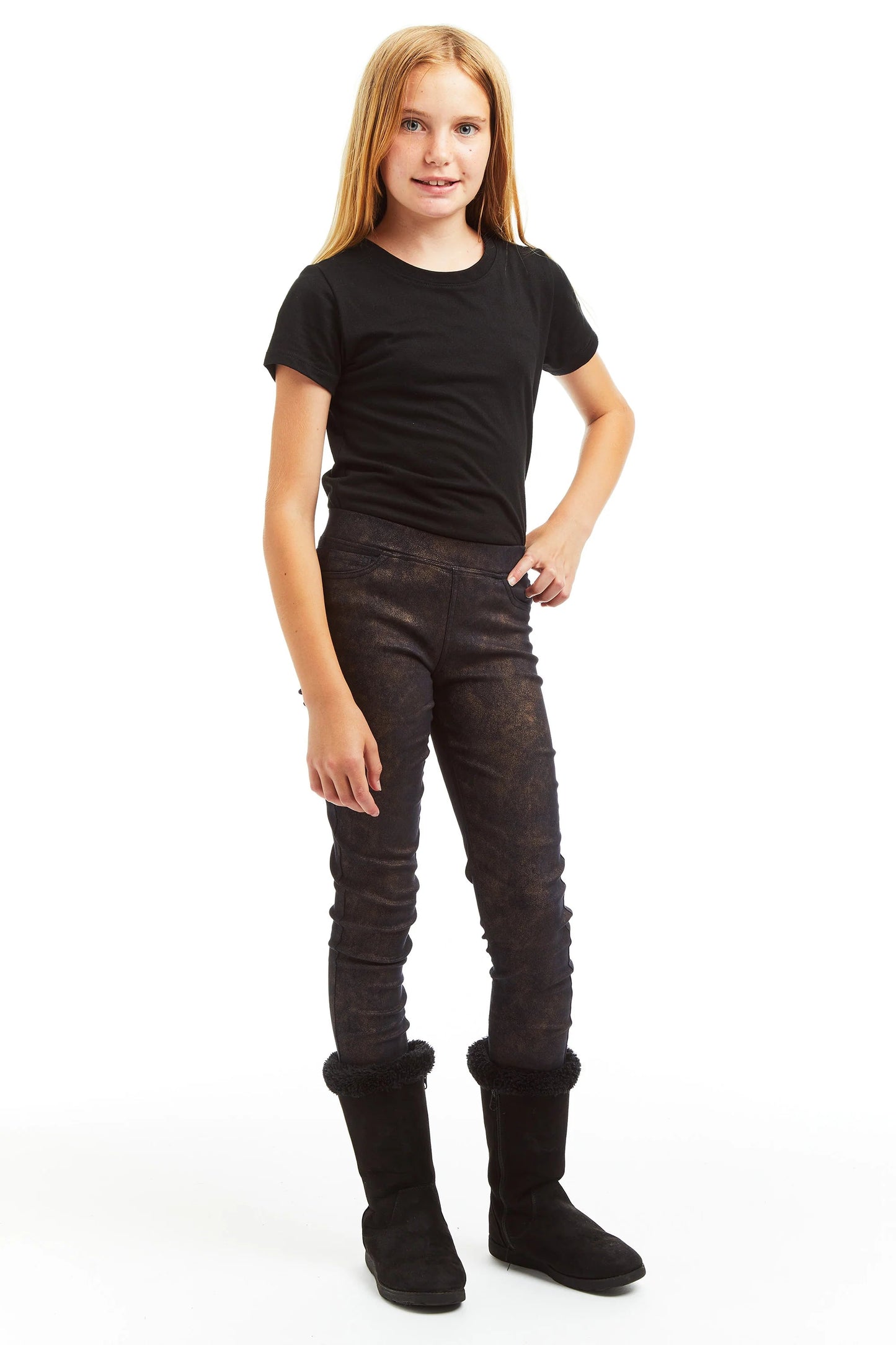 Navy Vintage Suede Skinny Jeans 160 GIRLS APPAREL TWEEN 7-16 Tractr 