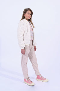 Off-White Furry Zip Jacket 160 GIRLS APPAREL TWEEN 7-16 Molly Bracken 