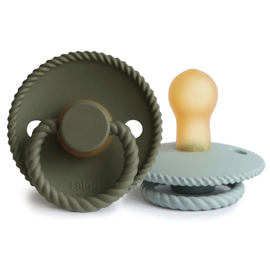 Olive & Sage Rope Pacifier Set Of 2 180 BABY GEAR Mushie 0-6m 