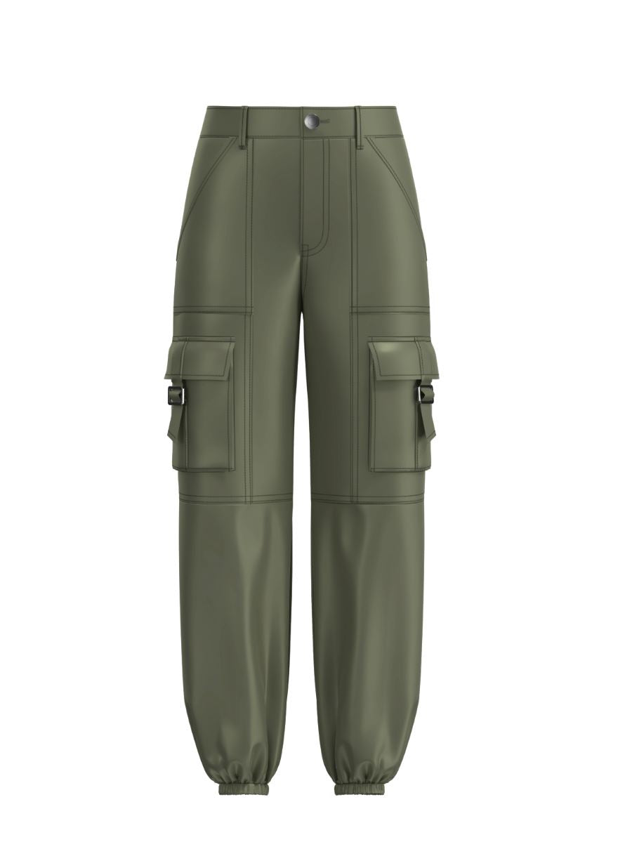 Olive Satin Cargo Pants 160 GIRLS APPAREL TWEEN 7-16 Habitual Kids 7/8 