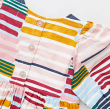 Paint Stripe Brooke Dress 150 GIRLS APPAREL 2-8 Pink Chicken 