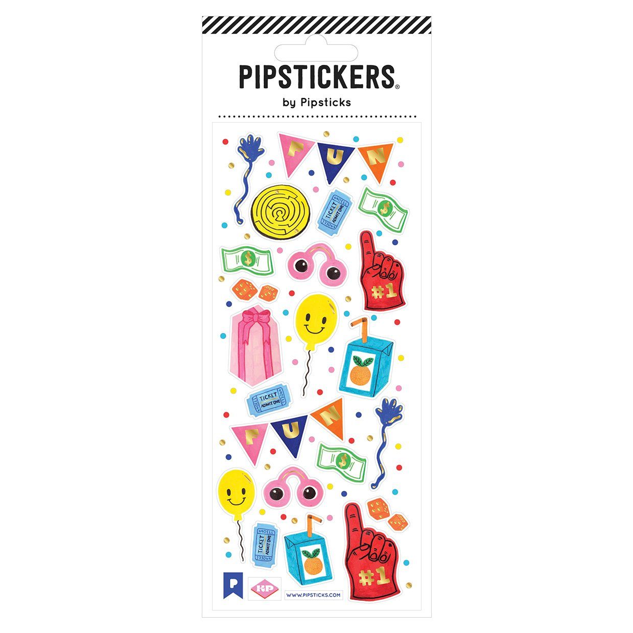 Party Favors Sticker Sheet 196 TOYS CHILD Pipsticks 