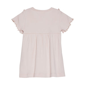 Peach Rib Dress 120 BABY GIRLS APPAREL Minymo 