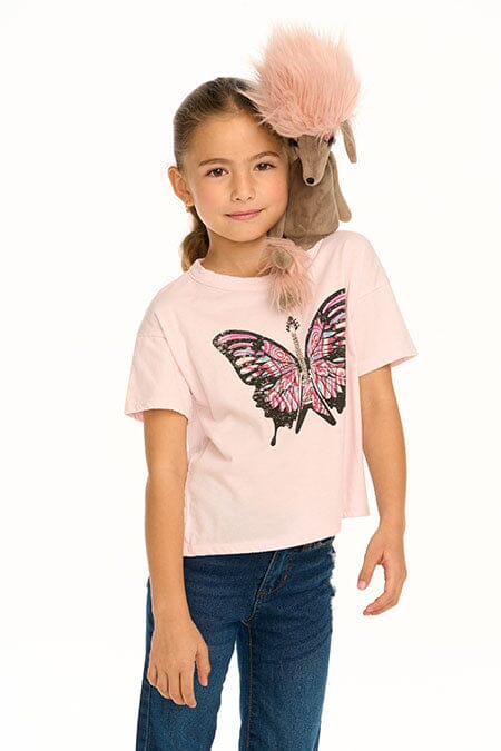 Pink Butterfly Isla Tee 150 GIRLS APPAREL 2-8 Chaser 2 