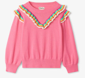 Pink Carnation Ruffle Sweater 150 GIRLS APPAREL 2-8 Hatley Kids 2 