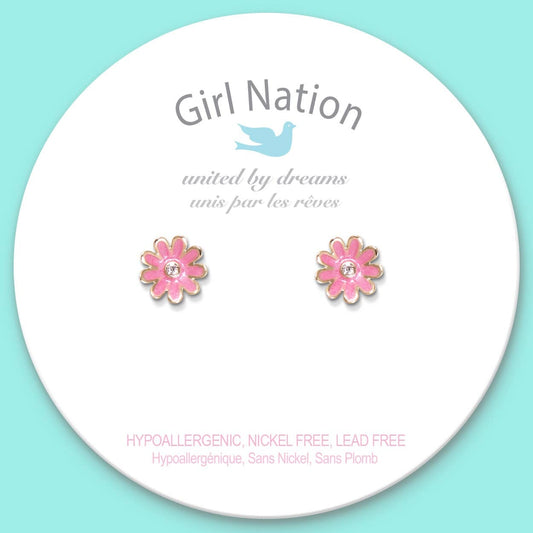 Pink Daisy Cutie Earrings 110 ACCESSORIES CHILD Girl Nation 