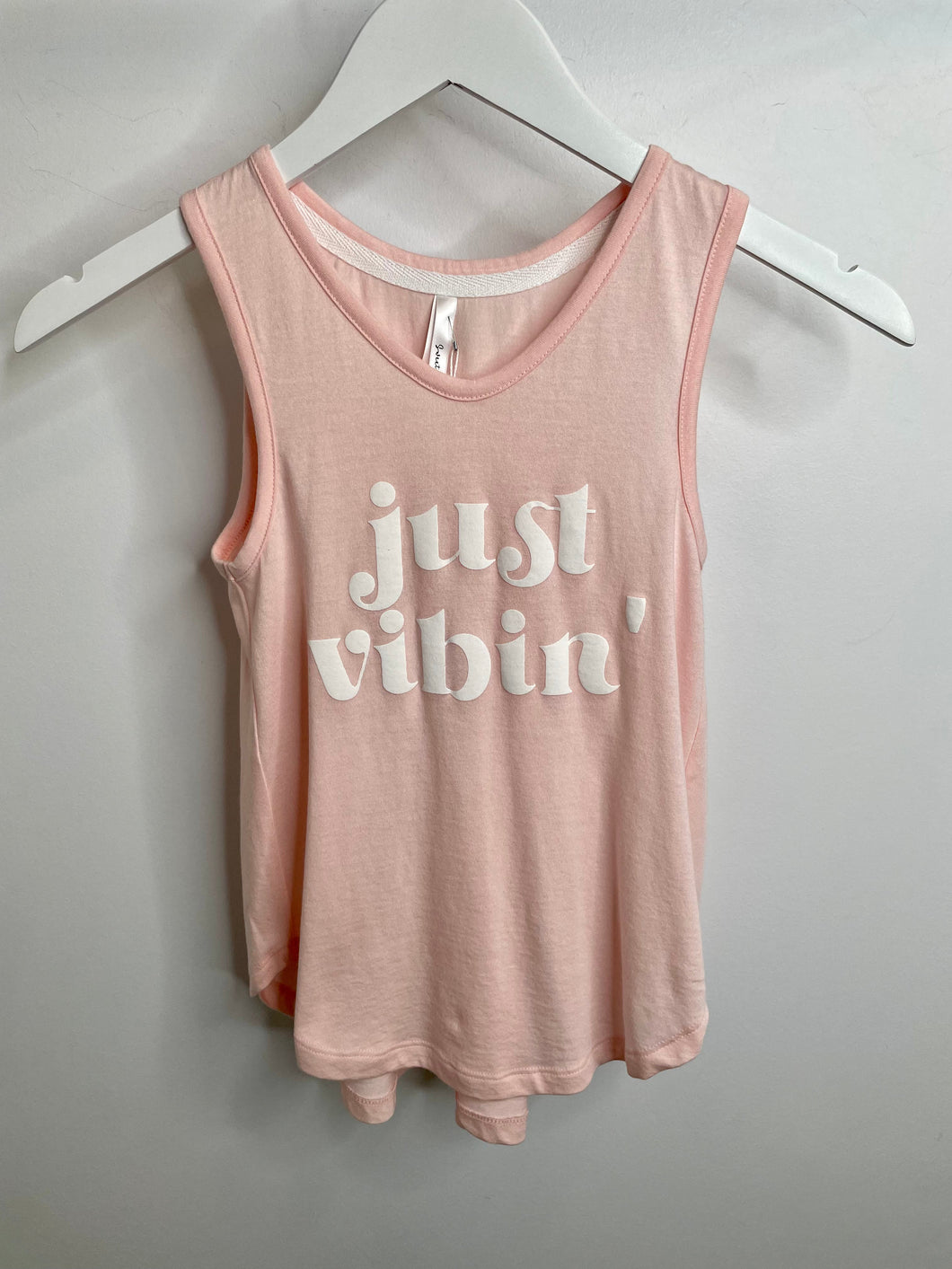 Pink Just Vibin' Tank 160 GIRLS APPAREL TWEEN 7-16 Sweet Soul 