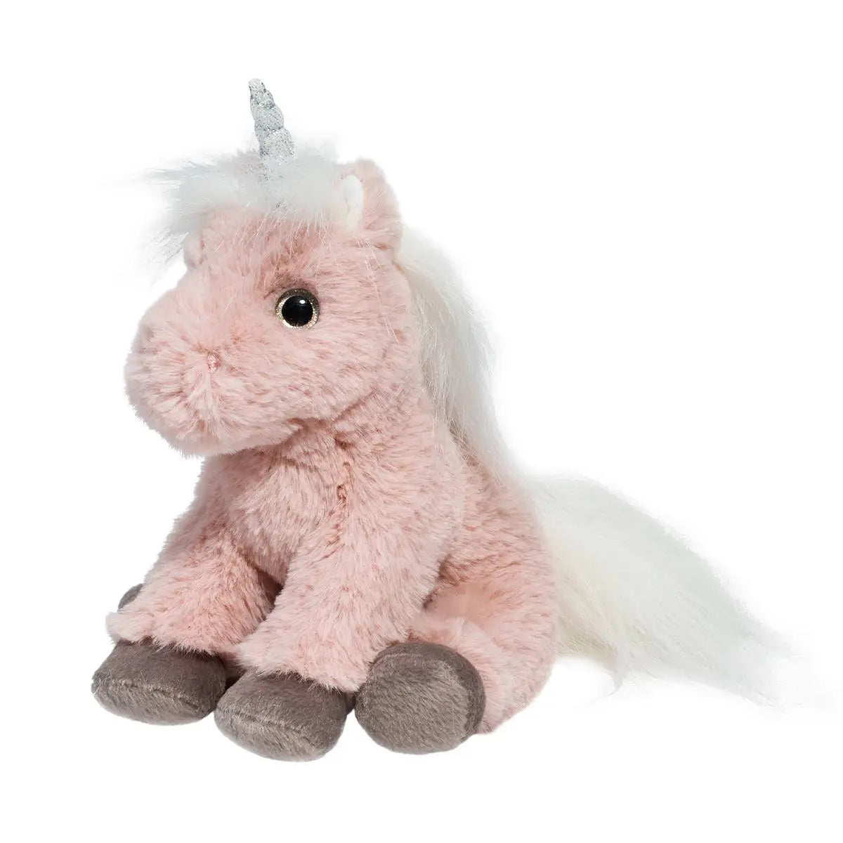 Soft pink unicorn plush with magical details