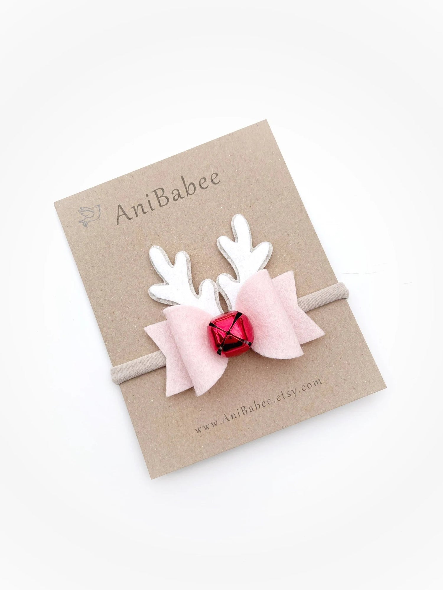 Pink & Red Rudolph Bow 110 ACCESSORIES CHILD AniBabee 