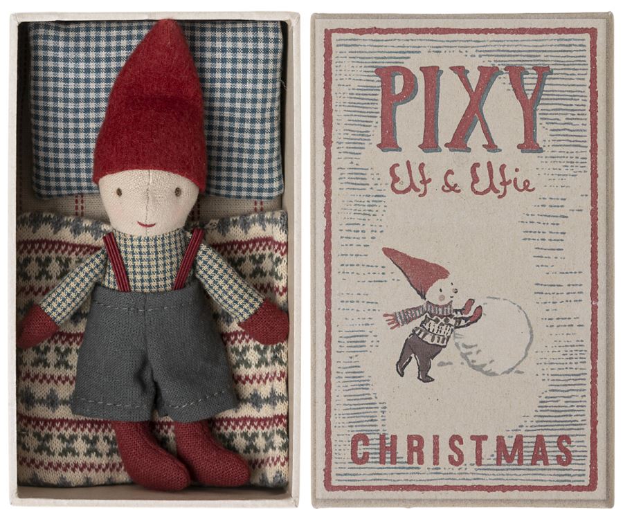 Pixy Brother Elf In Matchbox 196 TOYS CHILD Maileg 