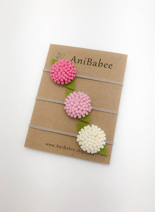 Pom Flower Headband 3 Pack 110 ACCESSORIES CHILD AniBabee 