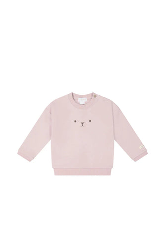 Powder Pink Teddy Sweatshirt 120 BABY GIRLS APPAREL Jamie Kay 0-3m 