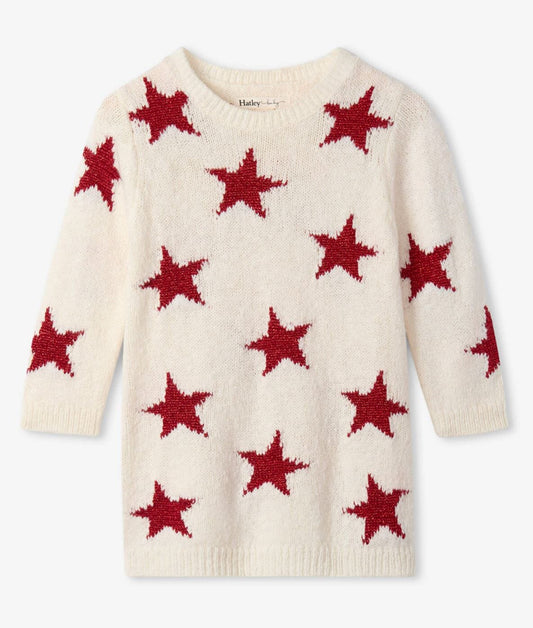 Red Stars Sweater Dress 150 GIRLS APPAREL 2-8 Hatley Kids 2 