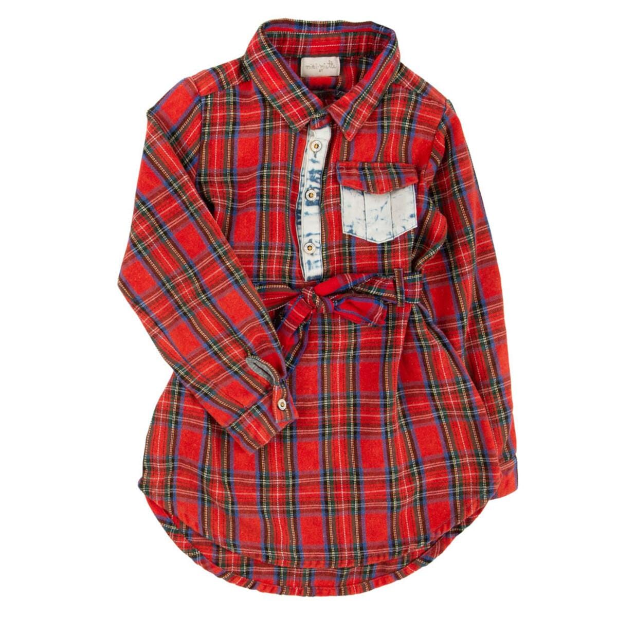 Red Plaid Belted Zofia Top 150 GIRLS APPAREL 2-8 Miki Miette 2 