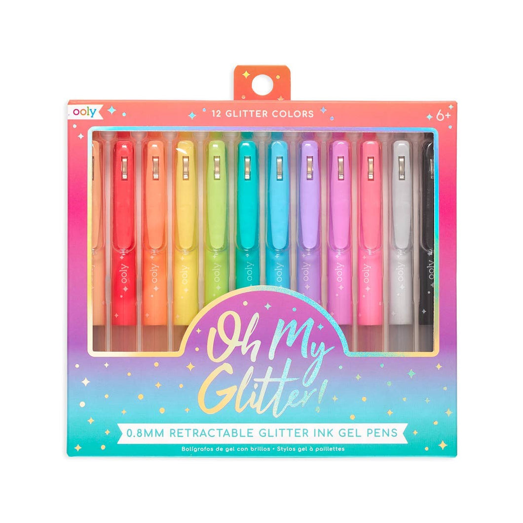 Retractable Glitter Gel Pens - Set of 12 196 TOYS CHILD OOLY 