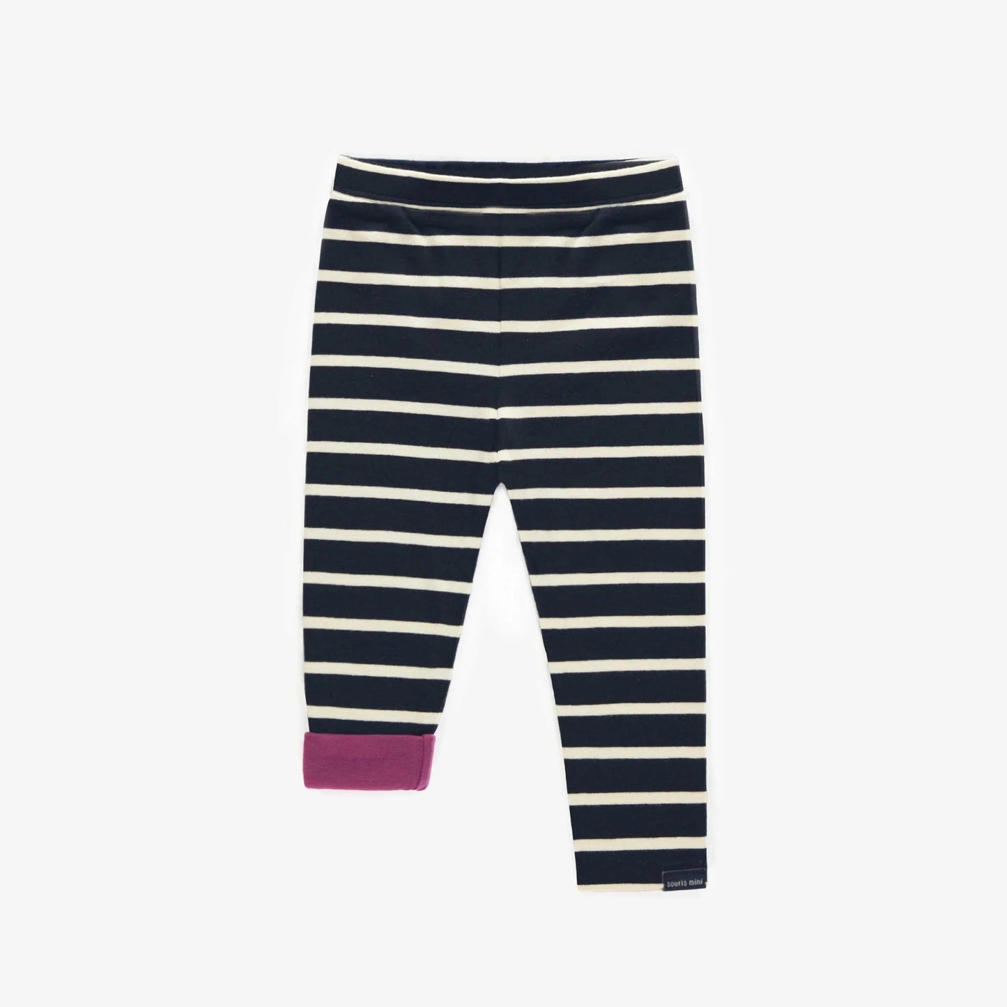 Reversible Stripe/Purple Leggings 120 BABY GIRLS APPAREL Souris Mini 6-9m 