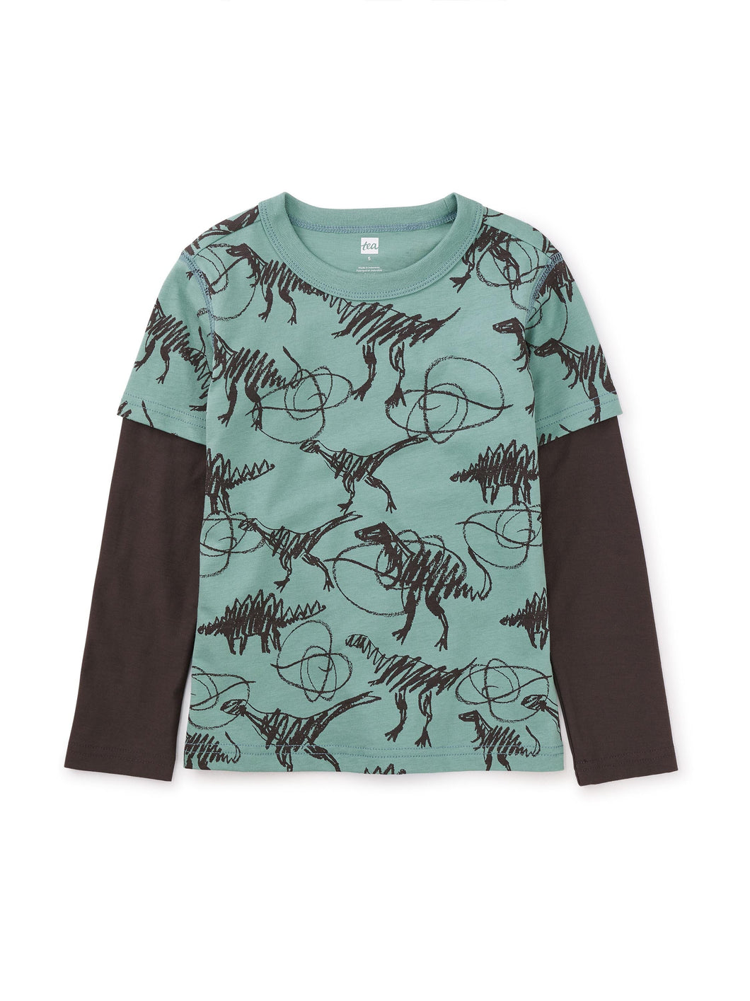 Scribble Dinos Layered Tee 140 BOYS APPAREL 2-8 Tea 2 