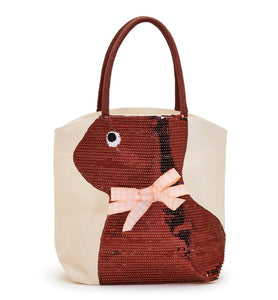 Sequin Bunny Tote 192 GIFT CHILD Two's Company Brown 