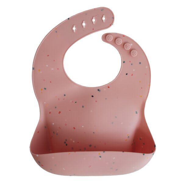 Silicone Bib 180 BABY GEAR Mushie Powder Pink Confetti 