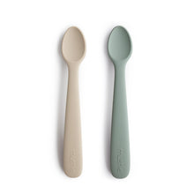 Silicone Spoons Utensils Mushie Blue/Sand 