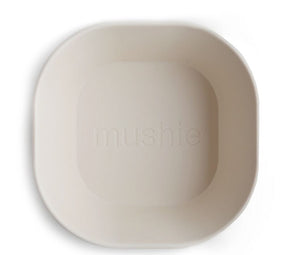 Square Bowls- 2 Pack Plates Mushie Ivory