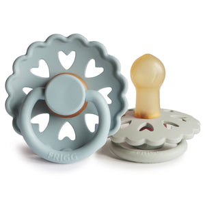 Stone Blue/Gray Natural Rubber Pacifier Set Of 2 180 BABY GEAR Mushie 0-6m 