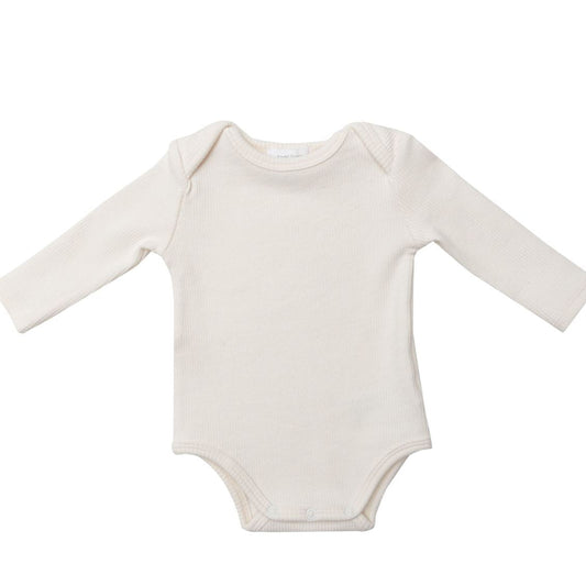 Sugar Cream Ribbed Bodysuit 120 BABY GIRLS APPAREL Angel Dear 0-3m 