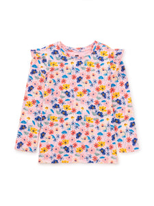 Tossed Floral Ruffle Top 150 GIRLS APPAREL 2-8 Tea 4 