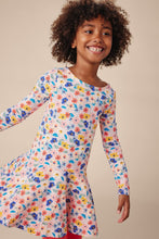 Tossed Floral Skater Dress 150 GIRLS APPAREL 2-8 Tea 
