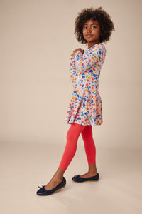 Tossed Floral Skater Dress 150 GIRLS APPAREL 2-8 Tea 