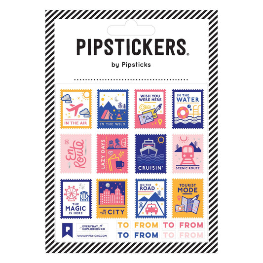 Travel Stamps Sticker Sheet 192 GIFT CHILD Pipsticks 