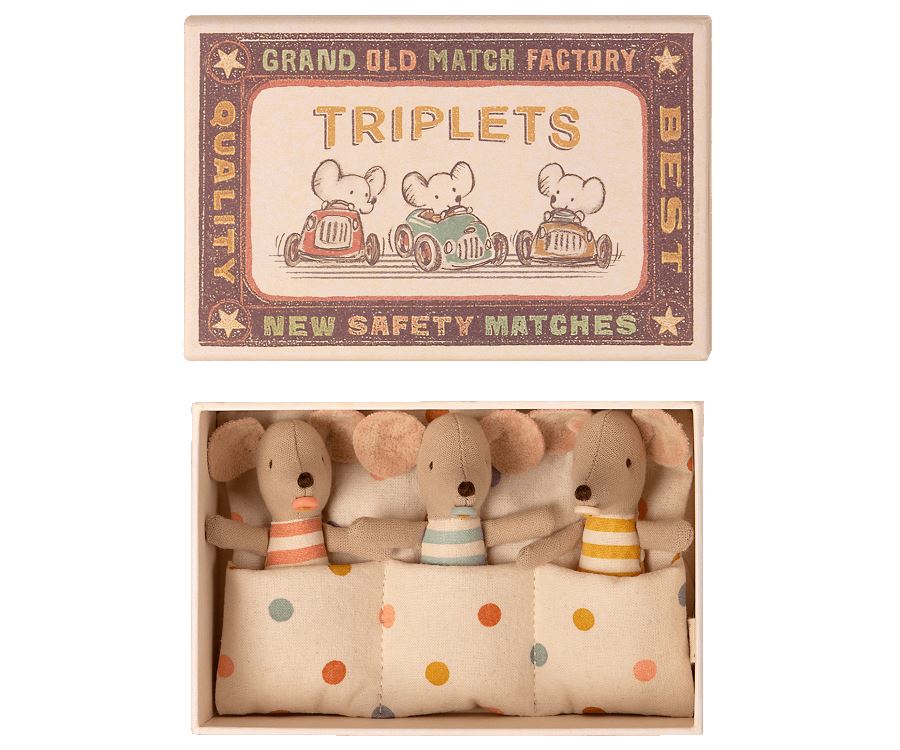 Triplet Baby Mice in Matchbox 196 TOYS CHILD Maileg 