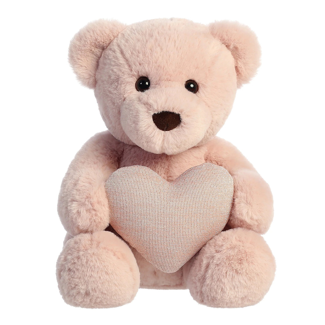 Tuffy Blush Bear With Heart 196 TOYS CHILD Aurora 
